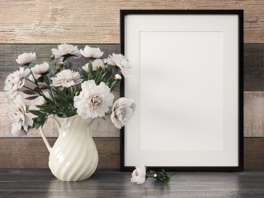 Boş modern stil çerçevesi, 3d render