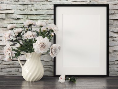 Boş modern stil çerçevesi, 3d render