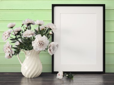 Boş modern stil çerçevesi, 3d render