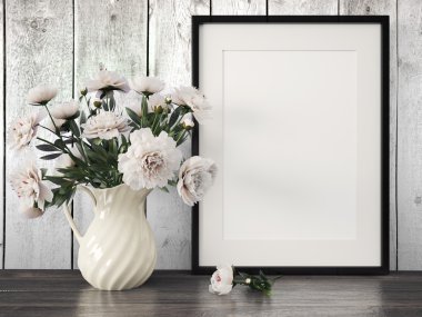 Boş modern stil çerçevesi, 3d render