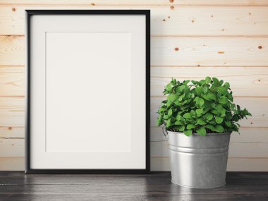 Boş modern stil çerçevesi, 3d render