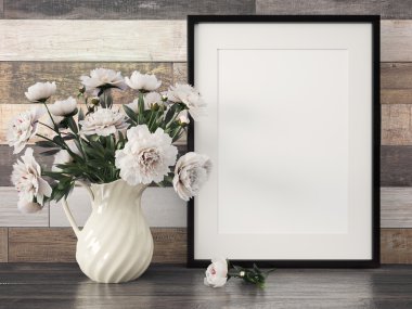 Boş modern stil çerçevesi, 3d render