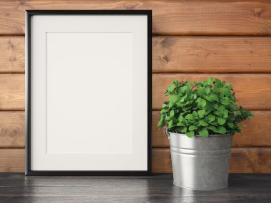 Boş modern stil çerçevesi, 3d render