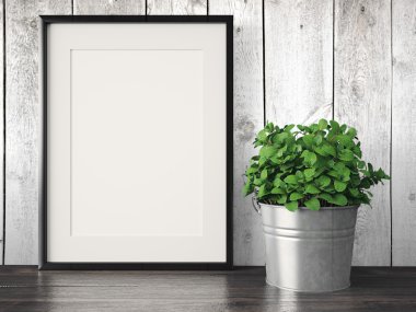 Boş modern stil çerçevesi, 3d render