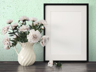 Boş modern stil çerçevesi, 3d render