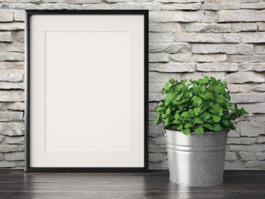 Boş modern stil çerçevesi, 3d render