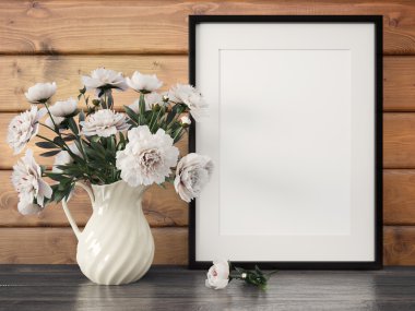 Boş modern stil çerçevesi, 3d render