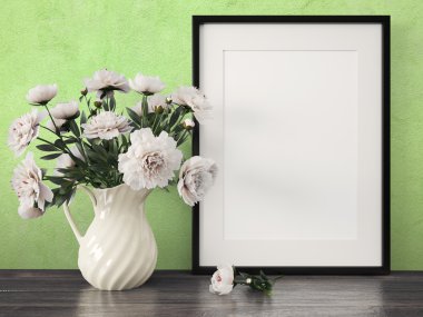 Boş modern stil çerçevesi, 3d render