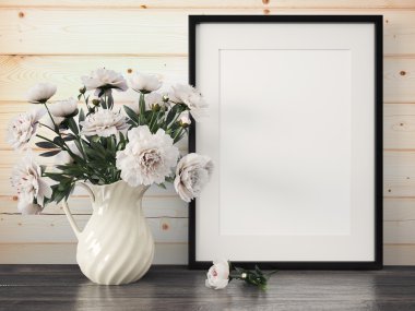 Boş modern stil çerçevesi, 3d render