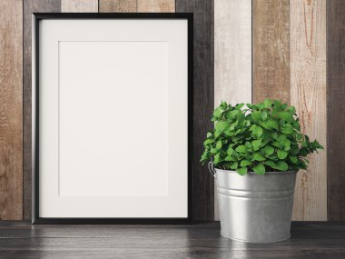 Boş modern stil çerçevesi, 3d render