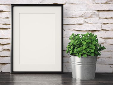 Boş modern stil çerçevesi, 3d render