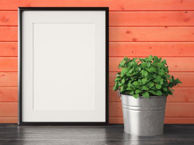 Boş modern stil çerçevesi, 3d render