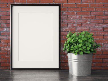 Boş modern stil çerçevesi, 3d render