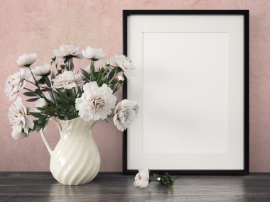 Boş modern stil çerçevesi, 3d render