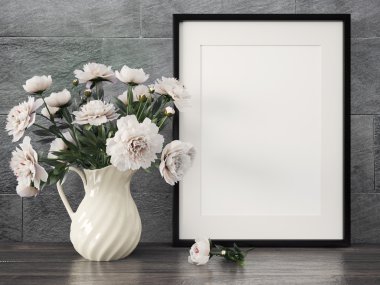 Boş modern stil çerçevesi, 3d render