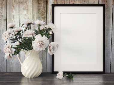 Boş modern stil çerçevesi, 3d render