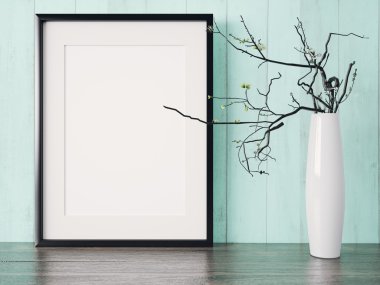 Boş modern stil çerçevesi, 3d render