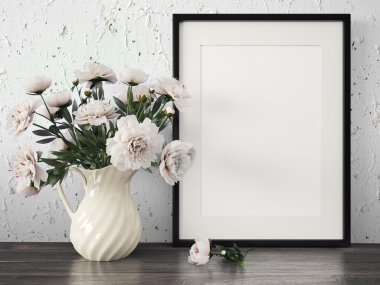 Boş modern stil çerçevesi, 3d render