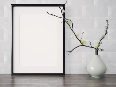 Boş modern stil çerçevesi, 3d render