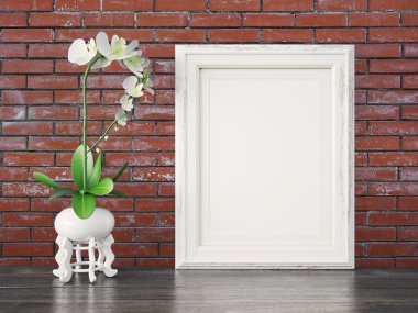 Boş modern stil çerçevesi, 3d render