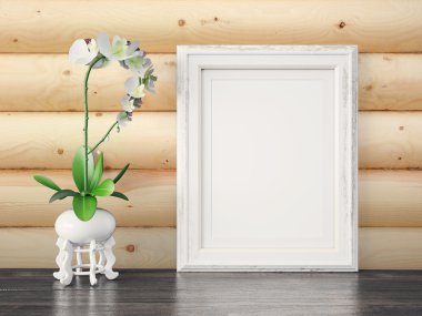 Boş modern stil çerçevesi, 3d render