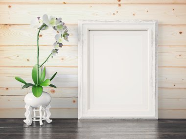 Boş modern stil çerçevesi, 3d render