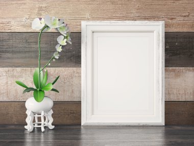 Boş modern stil çerçevesi, 3d render