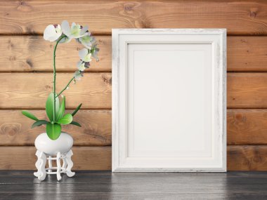 Boş modern stil çerçevesi, 3d render