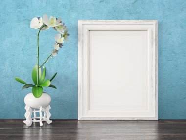 Boş modern stil çerçevesi, 3d render