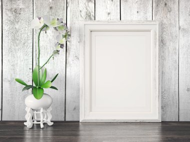 Boş modern stil çerçevesi, 3d render