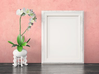 Boş modern stil çerçevesi, 3d render