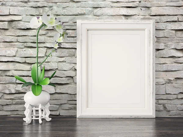 Boş modern stil çerçevesi, 3d render