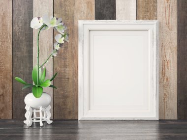 Boş modern stil çerçevesi, 3d render