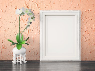 Boş modern stil çerçevesi, 3d render