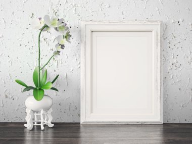 Boş modern stil çerçevesi, 3d render