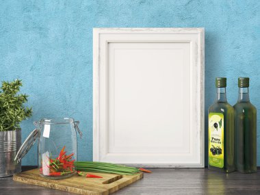 Boş modern stil çerçevesi, 3d render