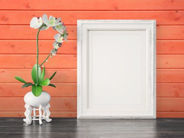 Boş modern stil çerçevesi, 3d render