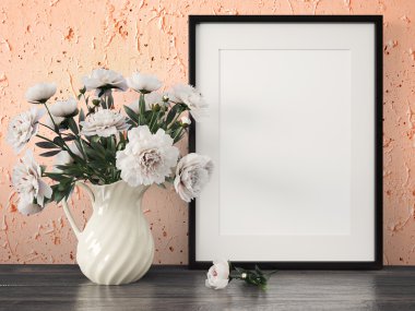 Boş modern stil çerçevesi, 3d render