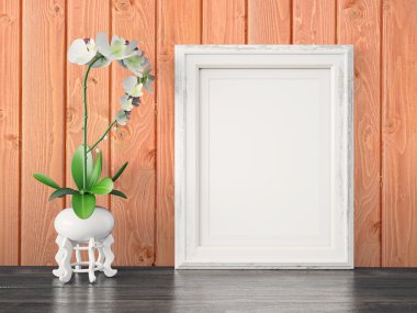 Boş modern stil çerçevesi, 3d render