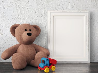 Boş modern stil çerçevesi, 3d render