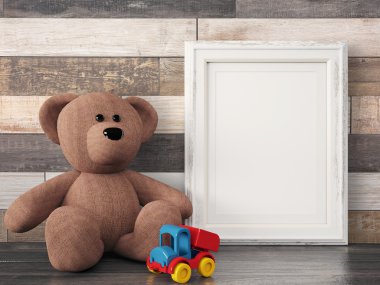 Boş modern stil çerçevesi, 3d render