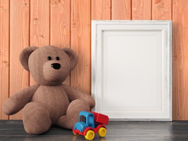 Boş modern stil çerçevesi, 3d render