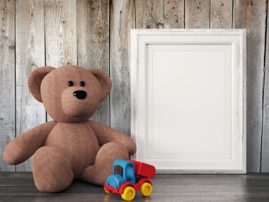 Boş modern stil çerçevesi, 3d render