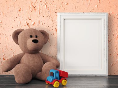 Boş modern stil çerçevesi, 3d render