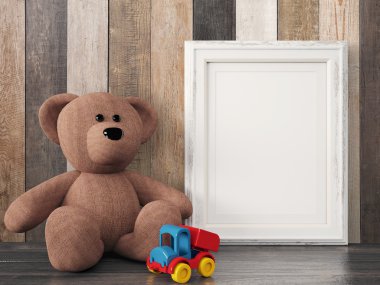 Boş modern stil çerçevesi, 3d render