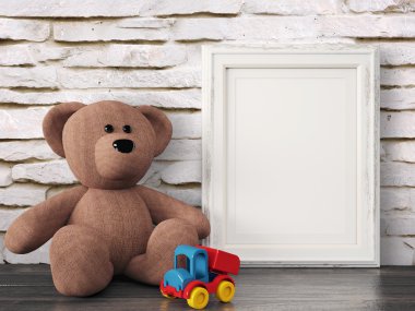 Boş modern stil çerçevesi, 3d render