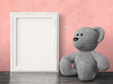 Boş modern stil çerçevesi, 3d render