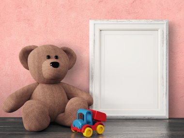 Boş modern stil çerçevesi, 3d render