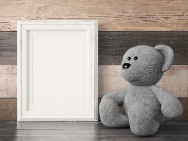 Boş modern stil çerçevesi, 3d render