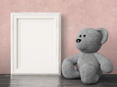 Boş modern stil çerçevesi, 3d render